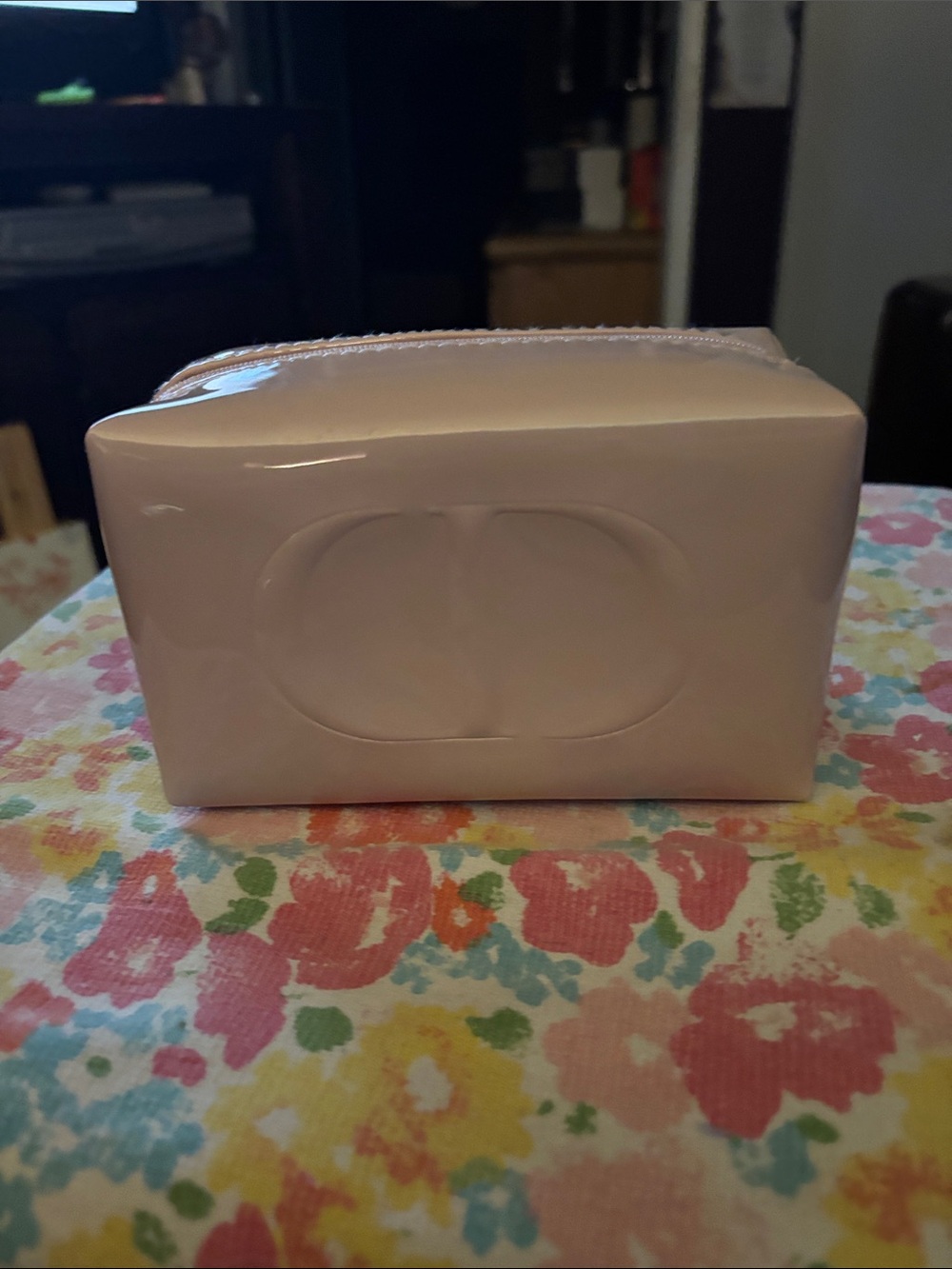 Pink Compact Cosmetic Pouch - Travel Makeup Bag Dior
